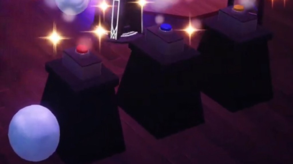 red, blue, and yellow buttons in DDV