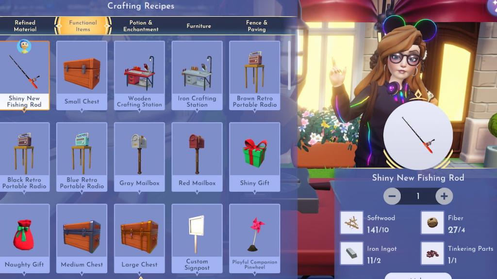 Disney Dreamlight Valley Shiny new fishing rod