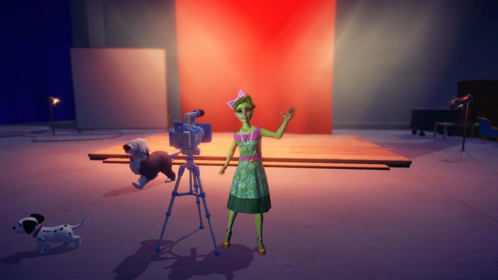 Standing in front of stage and waving in DDV