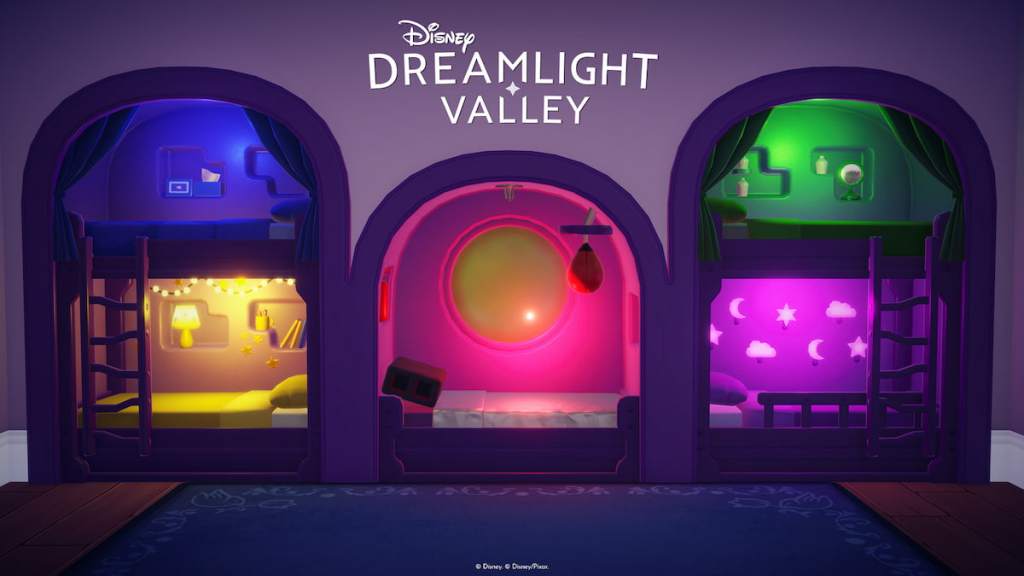 The emotions bedroom in inside out in disney dreamlight valley