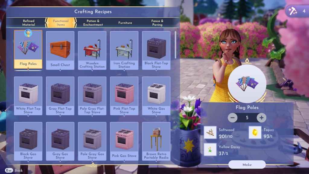 Crafting flag poles in DDV