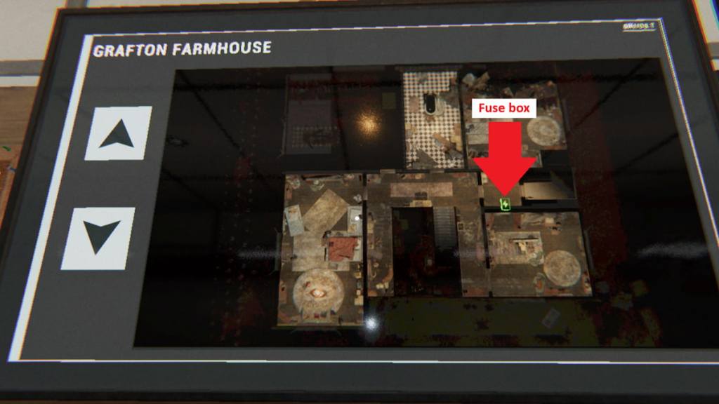 Fuse box marked on map in phasmophobia