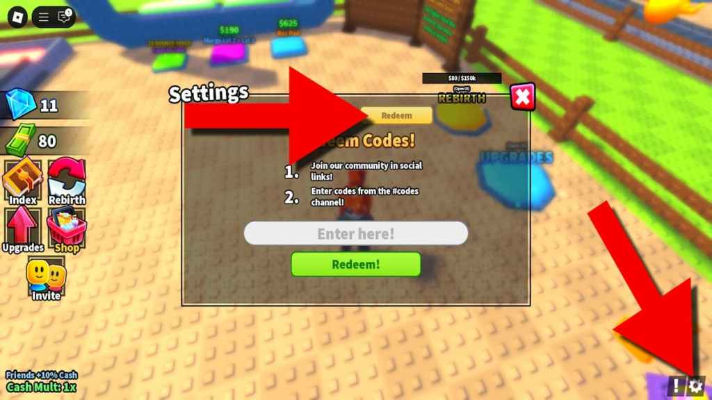 How to redeem codes in Bounce A Brainrot.