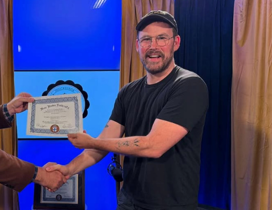 Zach Cregger holding a degree