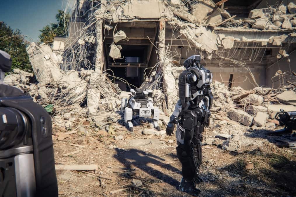 Robot in BO7 helping out in disaster relief on fictional The Guild website