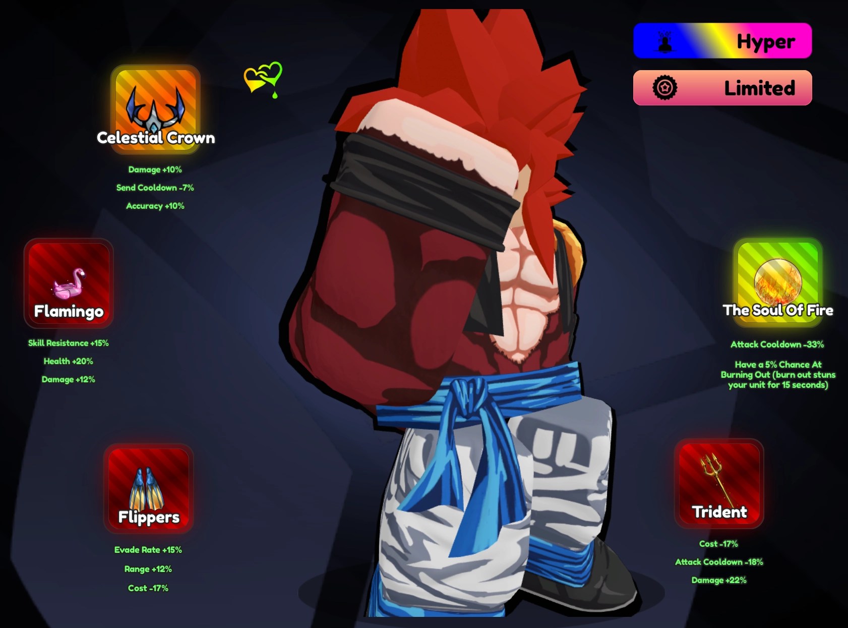 Best build for Primal Fusion unit for the Swarm Event stages in the Anime Rangers X Roblox experience.