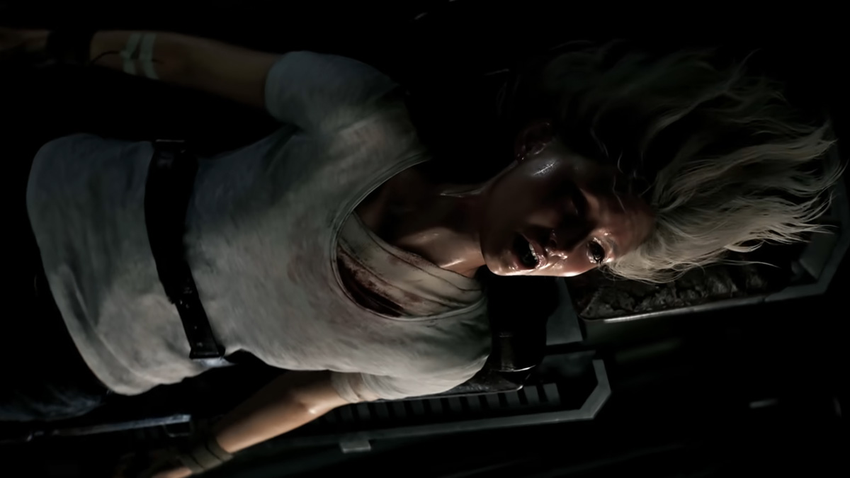 Resident Evil Requiem protagonist Grace Ashcroft tied to a bed