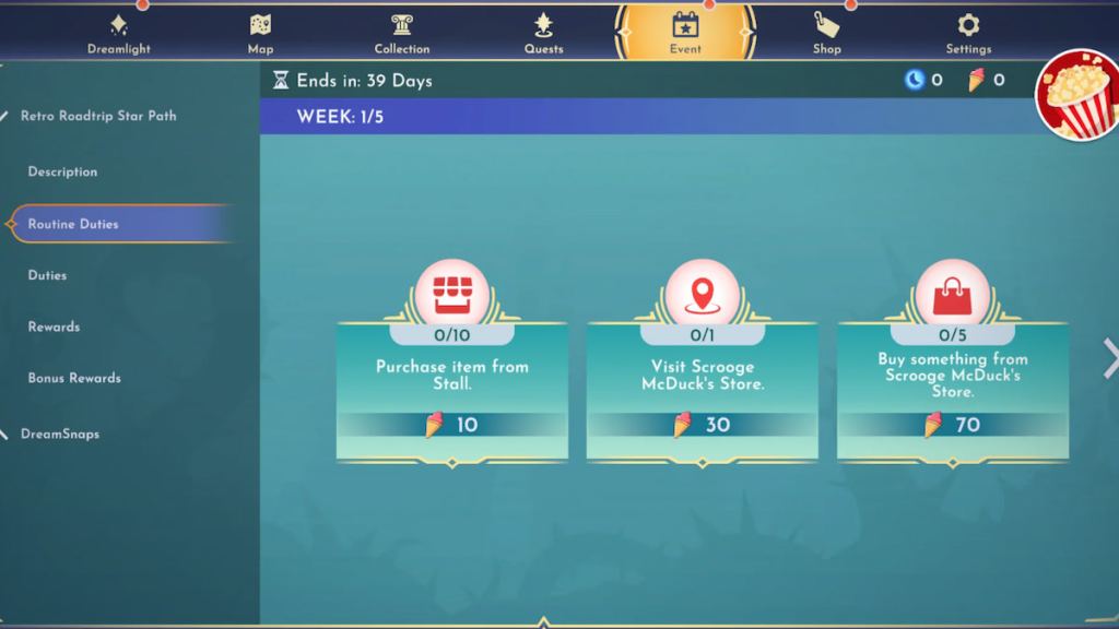 Three routine duties in disney dreamlight valley