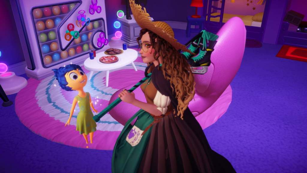 Holding a hockey stick in disney dreamlight valley