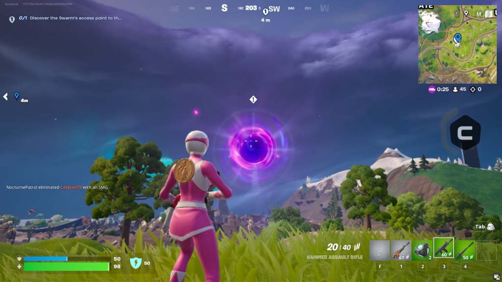 a purple glowing portal in fortnite