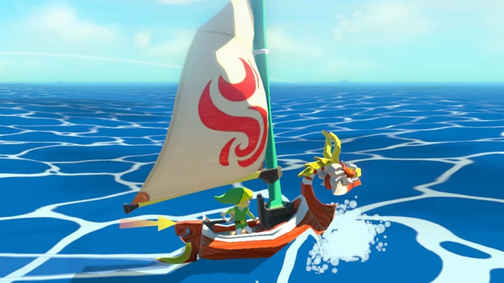 Link sailing in Wind Waker