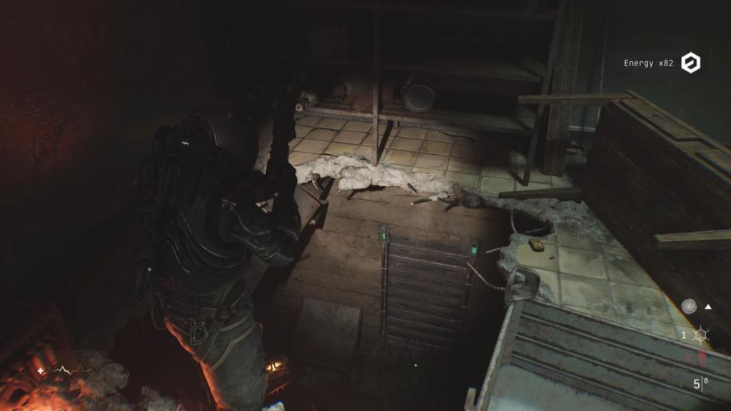 Ready to drop down into a hole to reach the Isolation Zone safe room