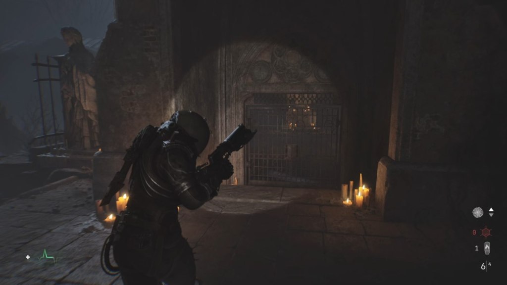 Running to the tomb site at the cemetery entrance that needs a Bolt Cutter to get inside