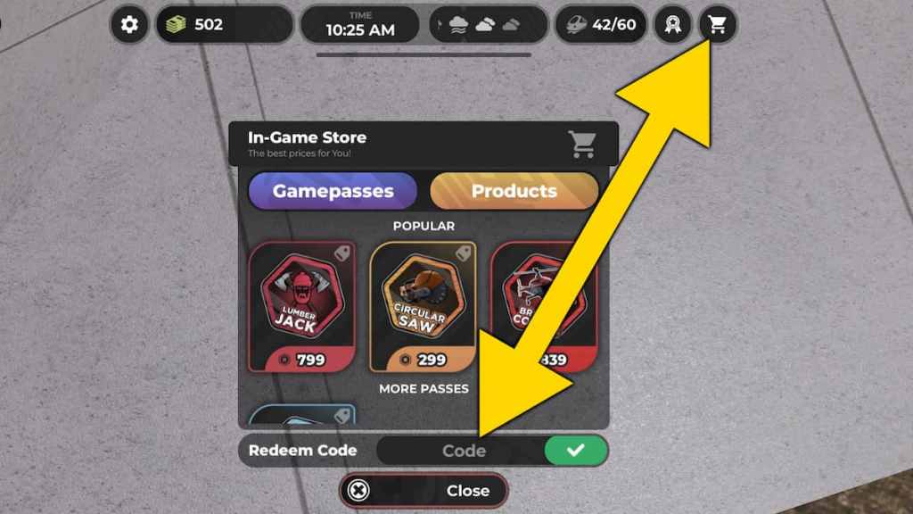 How to redeem Lumber INC codes.