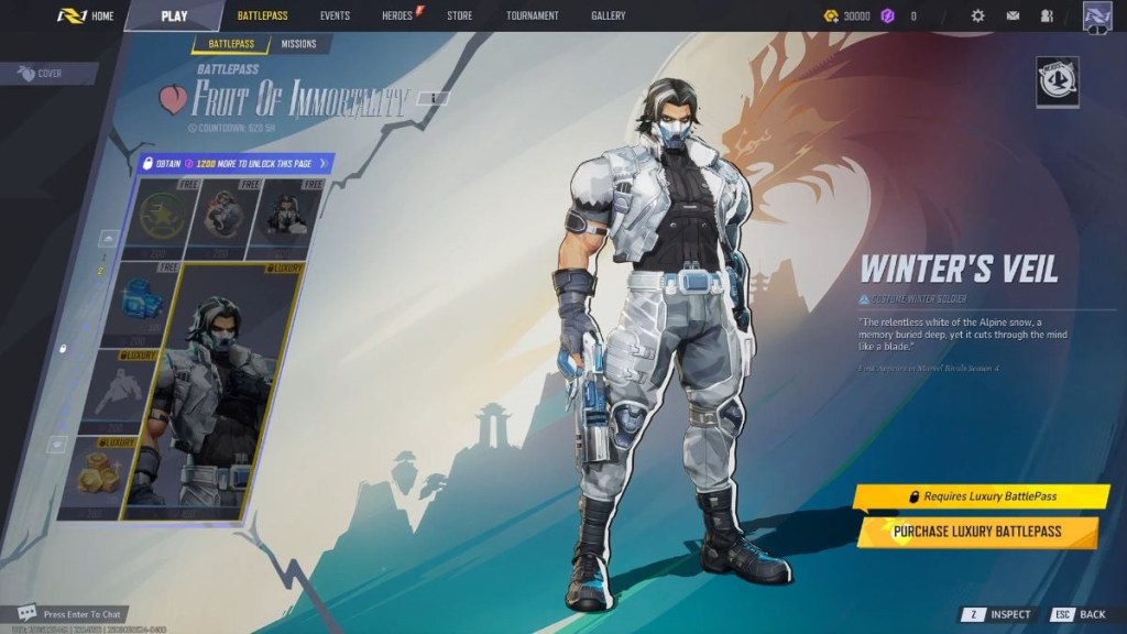 Winter Soldier's Winter's Veil costume in Marvel Rivals