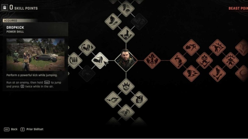 The Dropkick starter skill in Dying Light The Beast