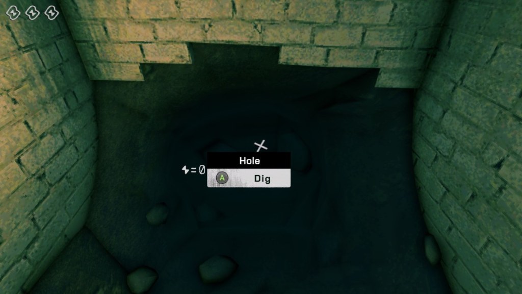 Digging a hole in the basement, using up all the energy that day