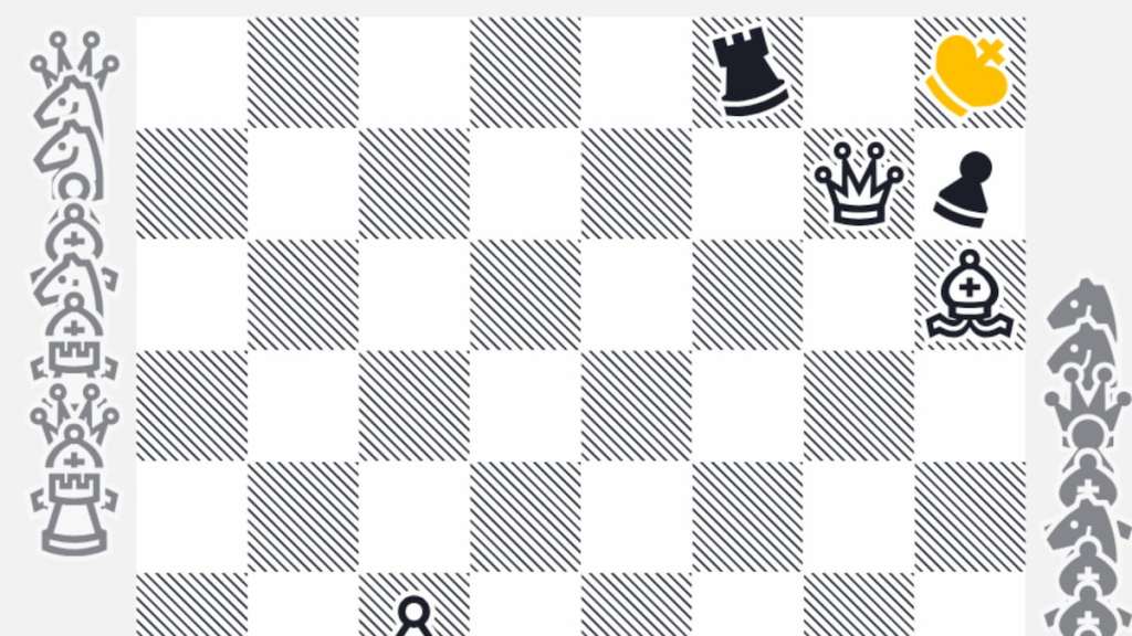 Black pieces checkmating the white king in Really Bad Chess