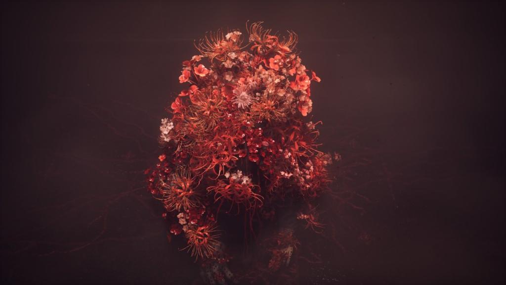 The crimson spring spreading on Hinako's body