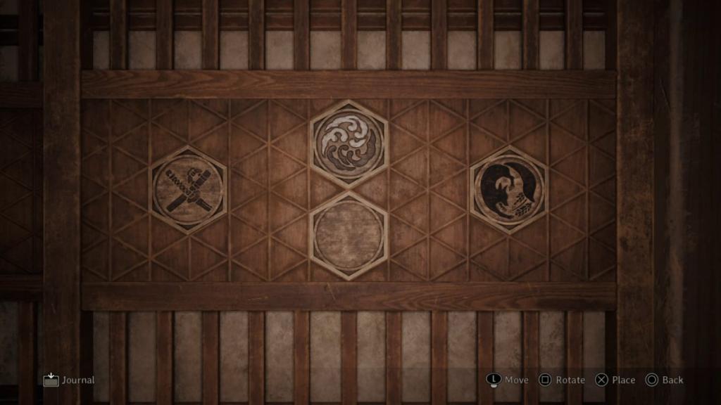 My Room plate order: Sword (left), Land (up), slipped Scales (down), Fox (right)