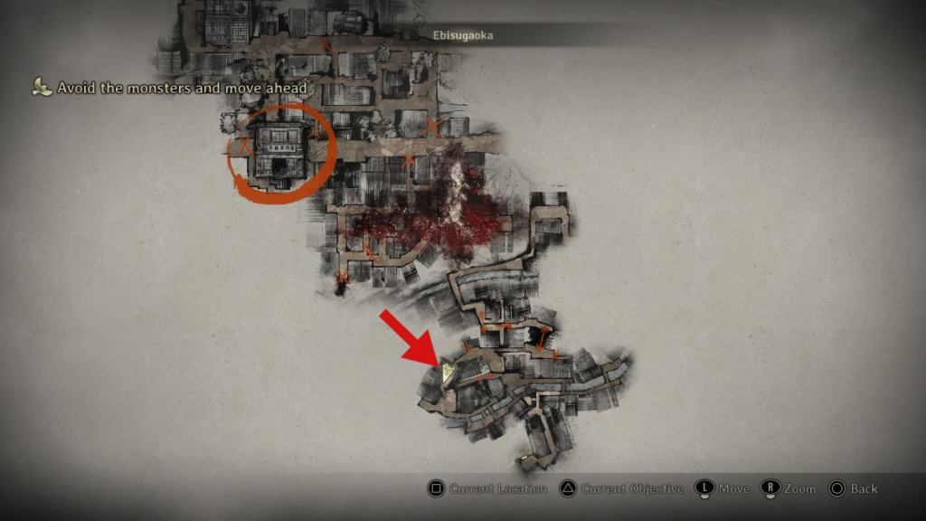 The UFO Broadcast location on the map when the objective is avoiding the monsters near the start of the game