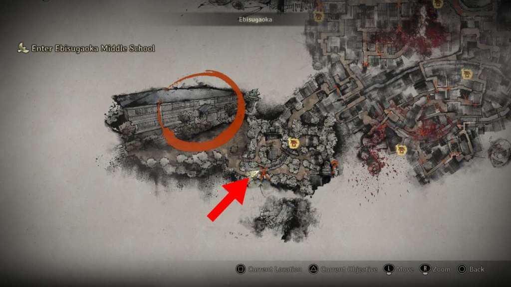 Third Jizo statue offering on Silent Hill f map