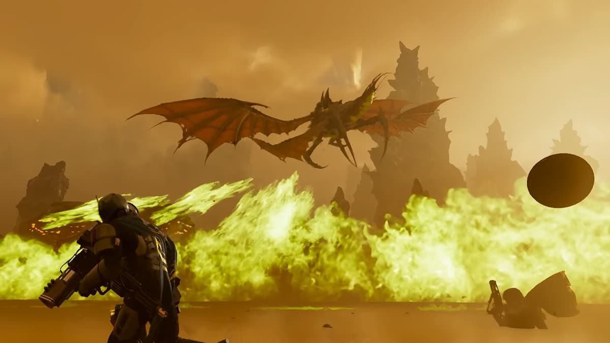 Dragonroach in Helldivers 2 spewing acid on players