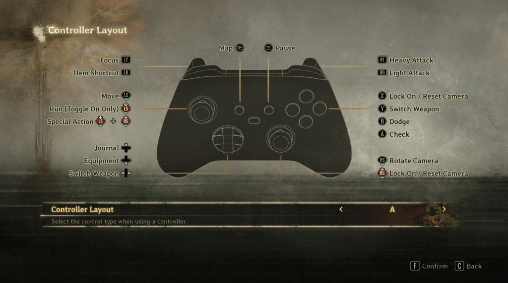 Default controller layout in Silent Hill f