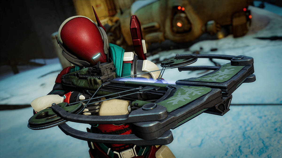 A guardian wields the Submersion crossbow in Destiny 2.