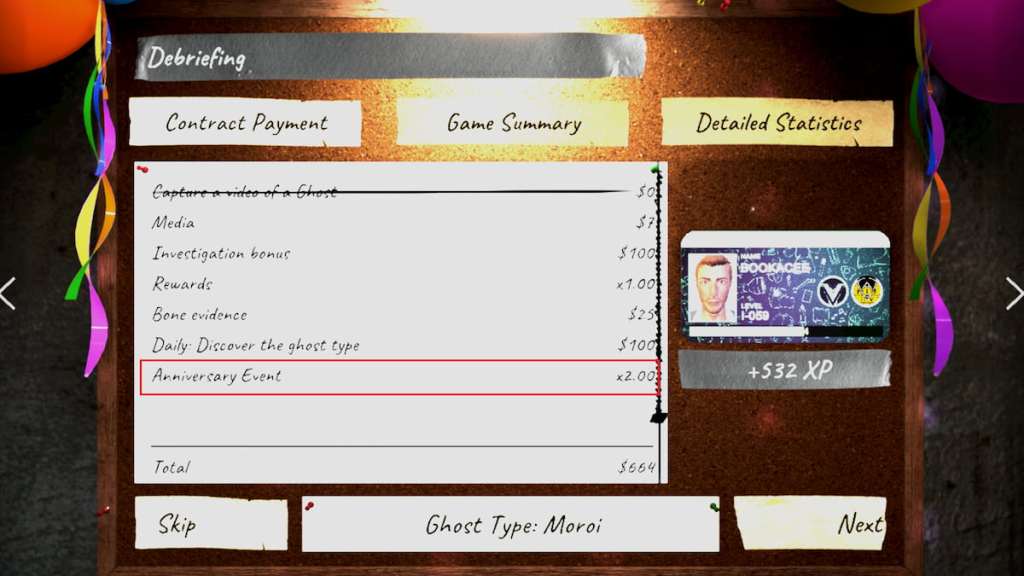 anniversary event bonus marked in phasmophobia