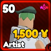 Artist unit from Anime Rangers X Roblox experience.
