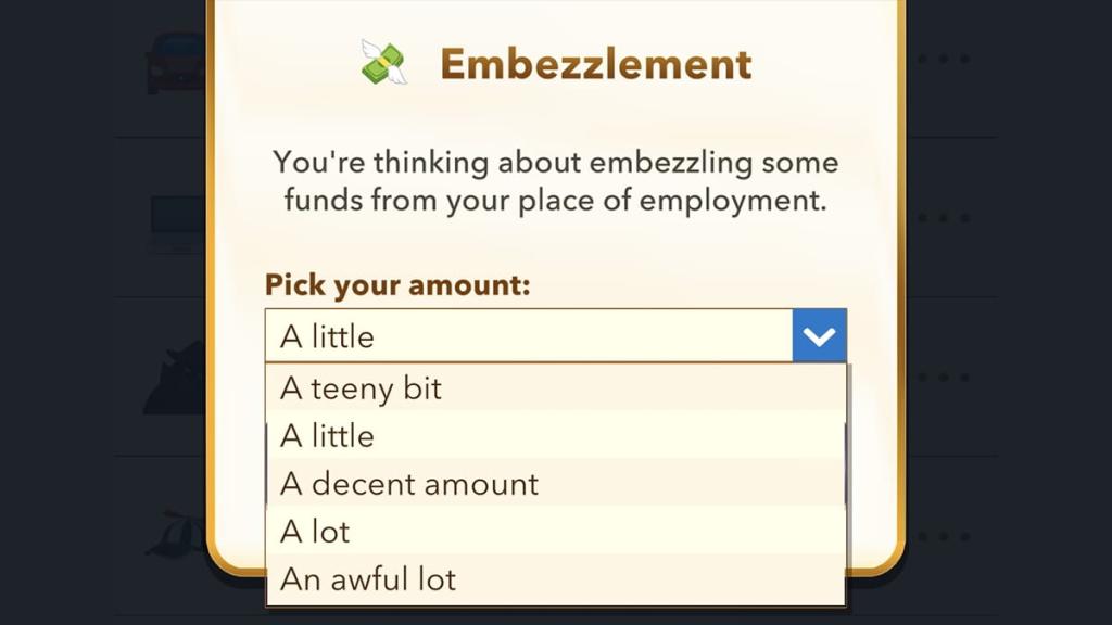 BitLife embezzlement mechanic