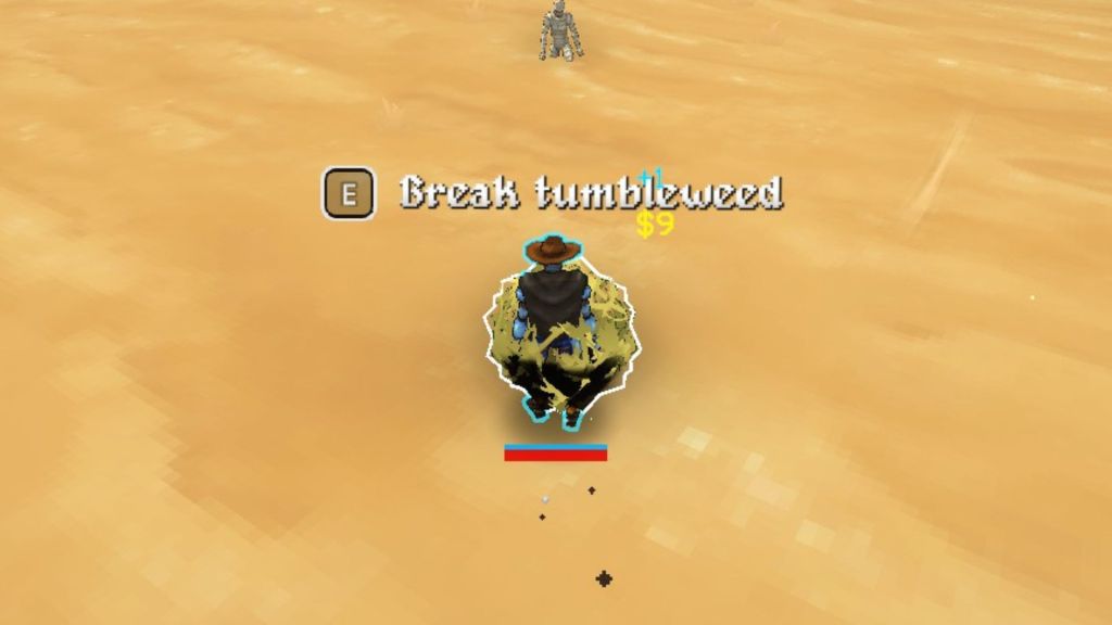 The "break thumbleweed" prompt in Megabonk.