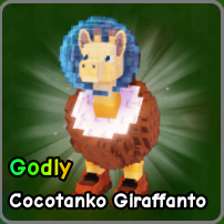 Cocotanko Giraffanto fuzed brainrot from Plants vs Zombies Roblox experience.