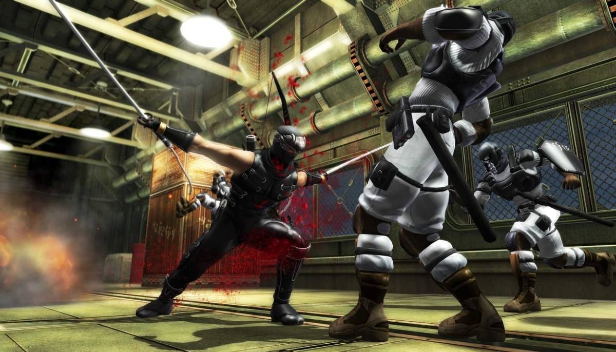 A screenshot from Ninja Gaiden Sigma shows Ryu slicing through enemies