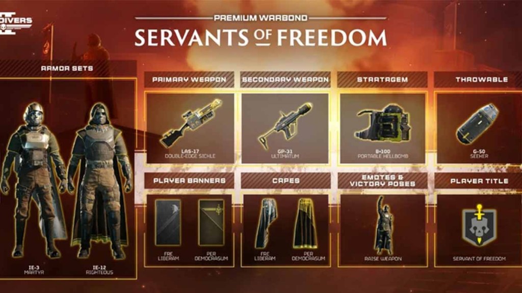 Servants of freedom warbond's contents