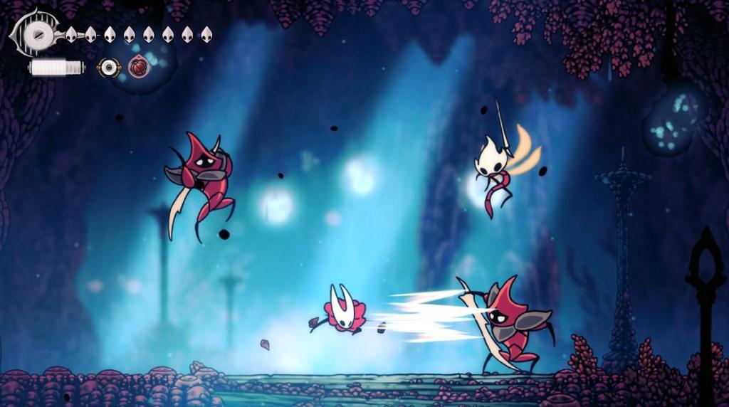 Hornet battles multiple enemies