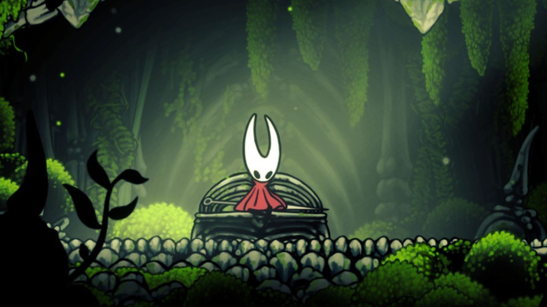 Hornet sitting on a bench in Hollow Knight Silksong