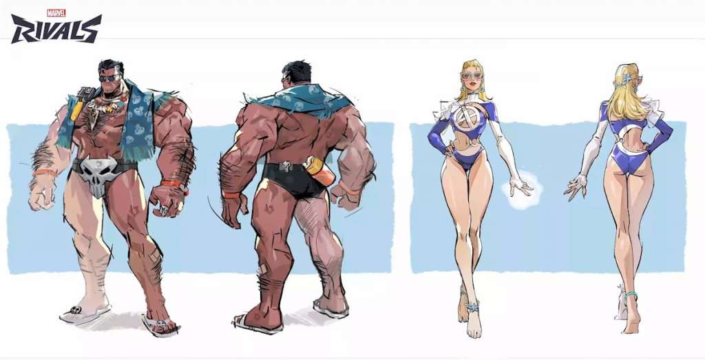 Punisher and Emma Frost swimsuit skins