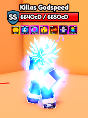 Killas Godspeed Secret Boss from the Anime Eternal Roblox experience.