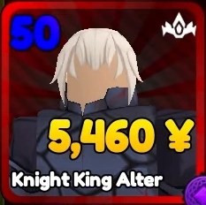 Knight King Alter unit from Anime Rangers X Roblox experience.