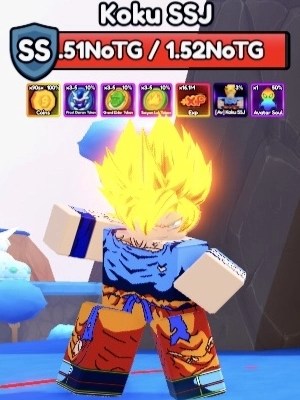 Koku SSJ Secret Boss from the Anime Eternal Roblox experience.