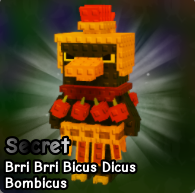 Brri Brri Bicus Dicus Bombicus brainrot from Plants vs Brainrots Roblox experience.