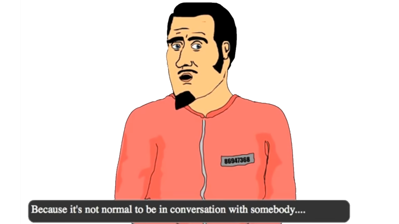 A man in a pink jumper in front of a white background