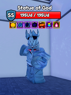 Statue of God Secret Boss from the Anime Eternal Roblox experience.