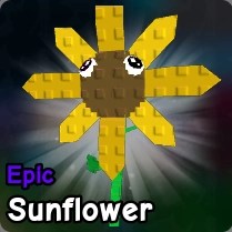 Sunflower plant from Plants vs Zombies Roblox experience.
