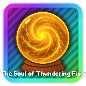 The Soul of Thundering Fury from Anime Rangers X Roblox experience.