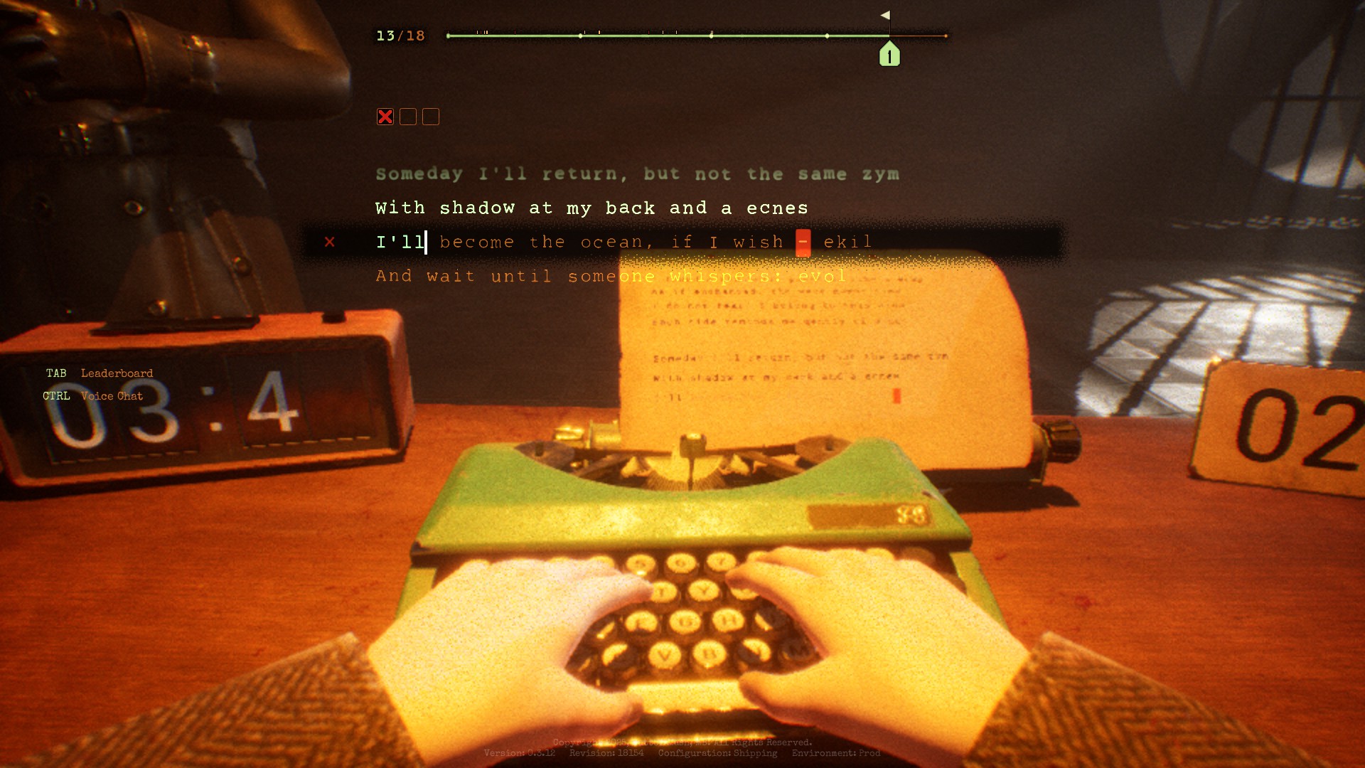 Typing a string of text in Final Sentence