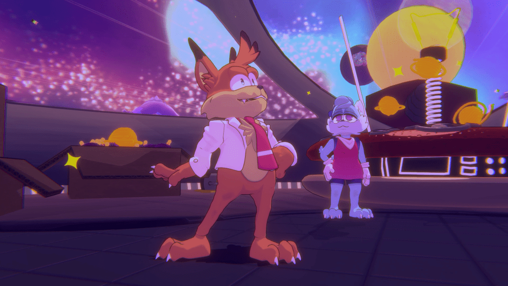 A screenshot from Bubsy 4D