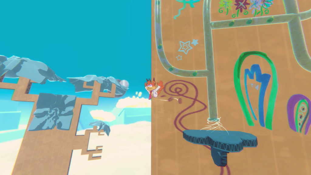 Platforming in Bubsy 4D